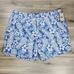 Dockers Swim Shorts Men's 4XB Blue Floral 9" Inseam New